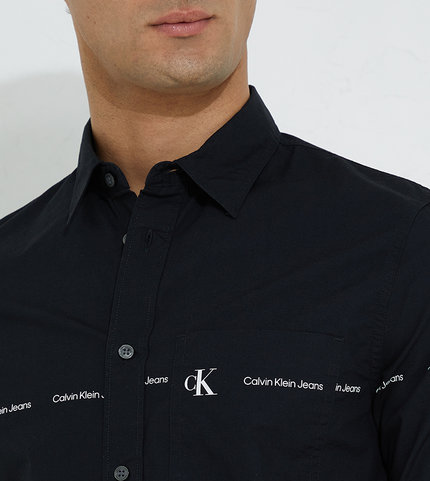 Módní Repeat košile, Černá barva, 2022