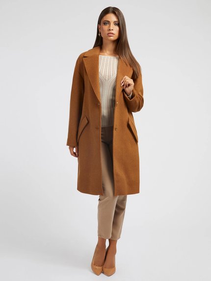 Módní Elly kabát, Hnědá barva, 2022