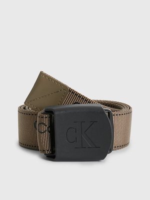Calvin Klein Jeans – Plaque Logo pásek, Khaki, Zelená barva