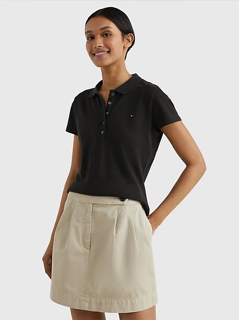 Tommy Hilfiger – Heritage polo triko, Černá barva