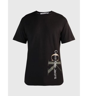 Luxusní Two Tone Monologo triko, Černá barva, XS, S, M, L, XL, XXL