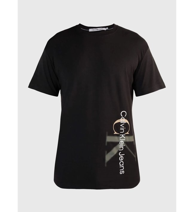 Luxusní Two Tone Monologo triko, Černá barva, XS, S, M, L, XL, XXL