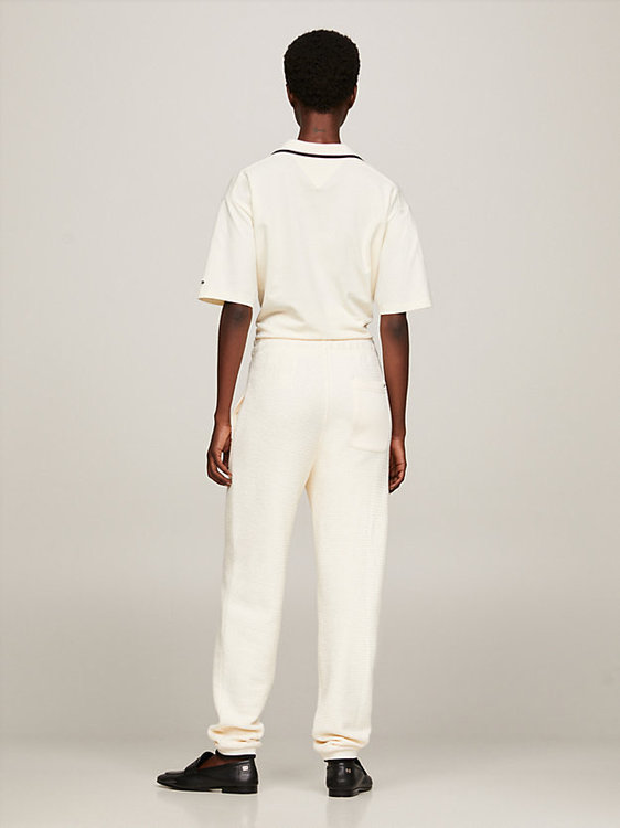 Módní Texture Sweat tepláky, Bílá, Krémová barva, 2024