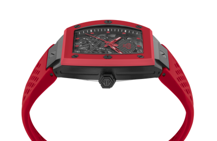 Módní THE $KELETON hodinky, Černá, Červená barva, 2024