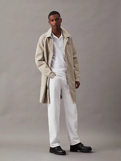 Stretch Pique Slim Button polo Bílá barva Muži