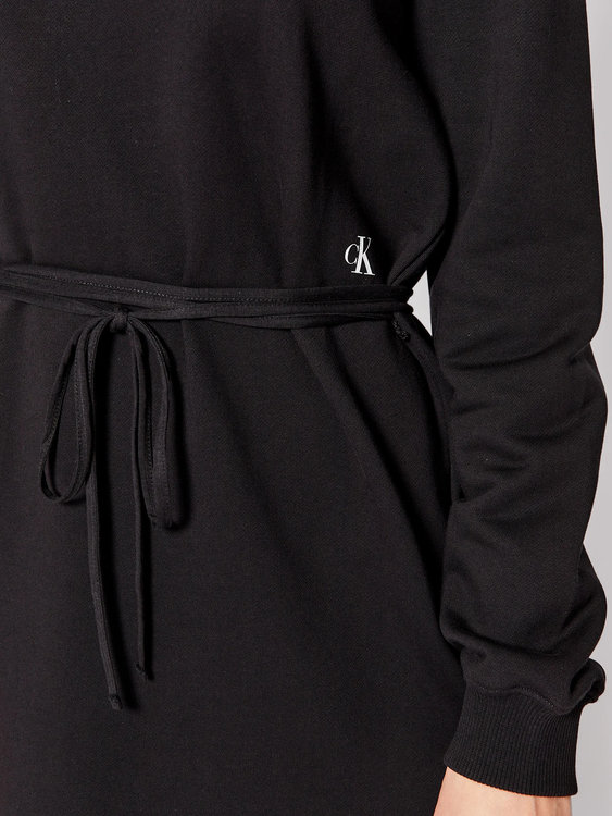 Luxusní Mikinové šaty, Černá barva, XS, S, M, L, XL