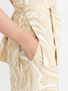 Módní Wave Print top, Béžová barva, 2023