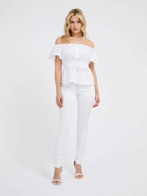 Módní Peggy top, Bílá barva, 2023