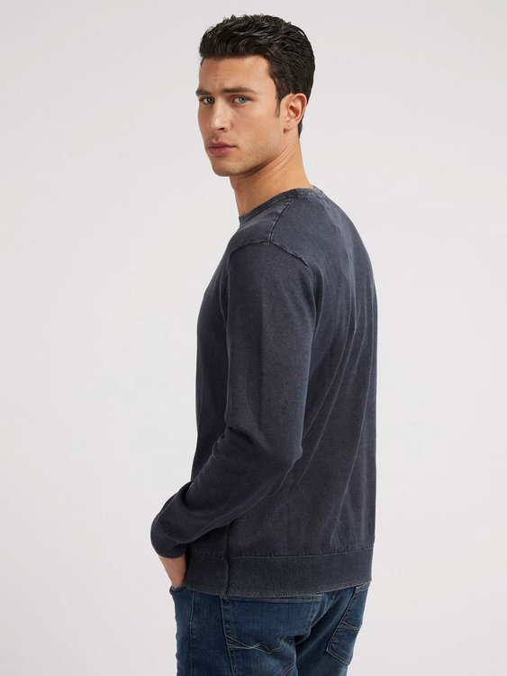 Tommy svetr – GUESS, Modrá, Navy barva Muži