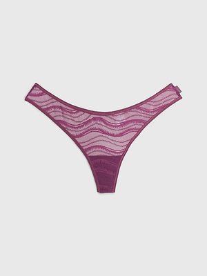 Calvin Klein Underwear – Allover Lace tanga, Fialová barva
