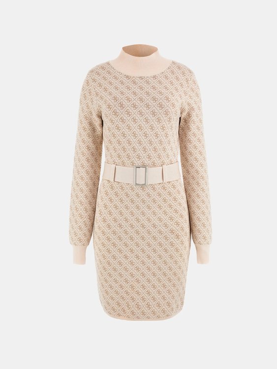 Lise 4G Belted šaty Krémová barva Ženy