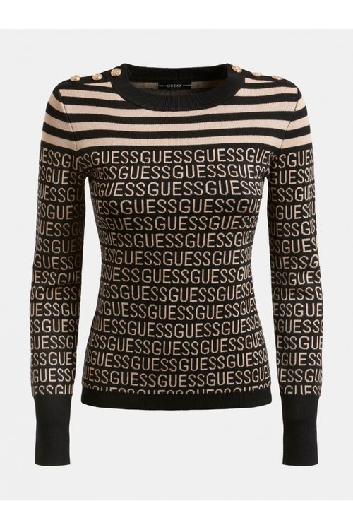 Módní Logo svetr, Béžová barva, 2021