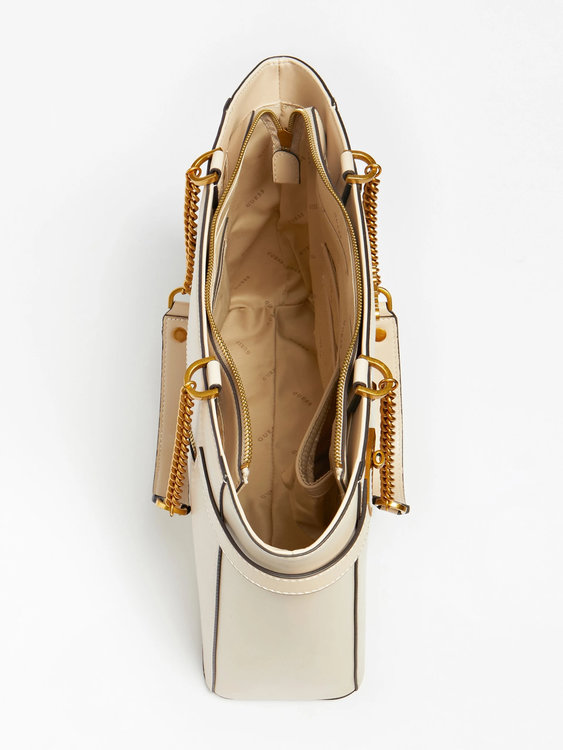 Luxusní Maimie hobo kabelka, Krémová barva, T/U/1