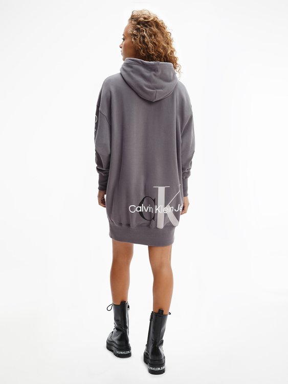 Calvin Klein Jeans – Two one mikinové šaty, Šedá barva 1