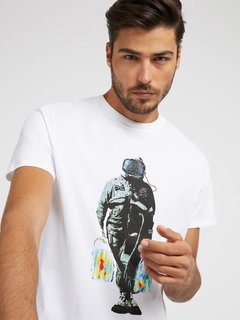 Luxusní Spaceman triko, Bílá barva, XL