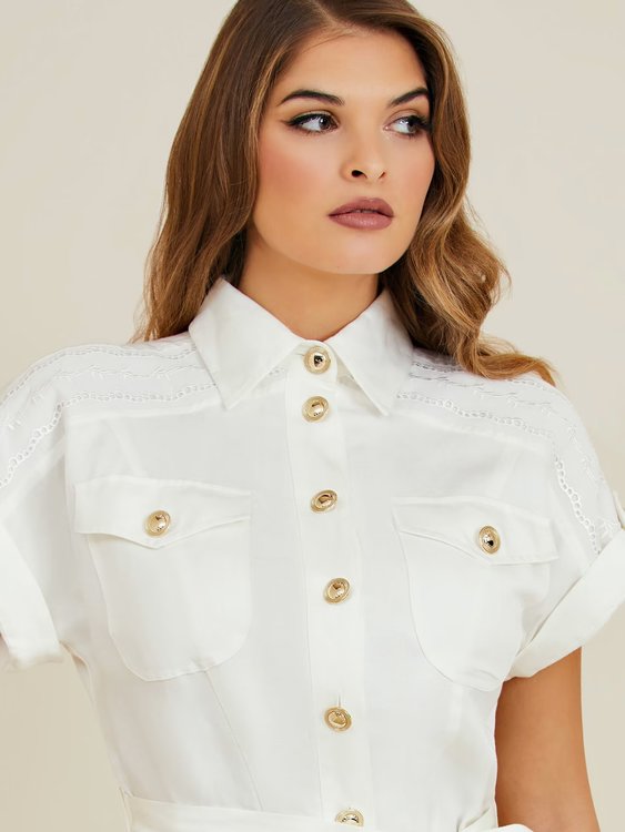 Módní Mariel šaty, Bílá barva, 2023