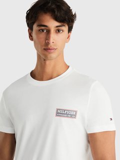 Luxusní Printed Badge triko, Bílá barva, L, XL, XXL