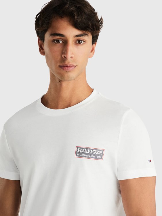 Luxusní Printed Badge triko, Bílá barva, L, XL, XXL