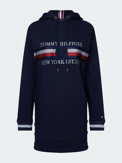 Luxusní TH Mikinové šaty, Navy barva, S, M