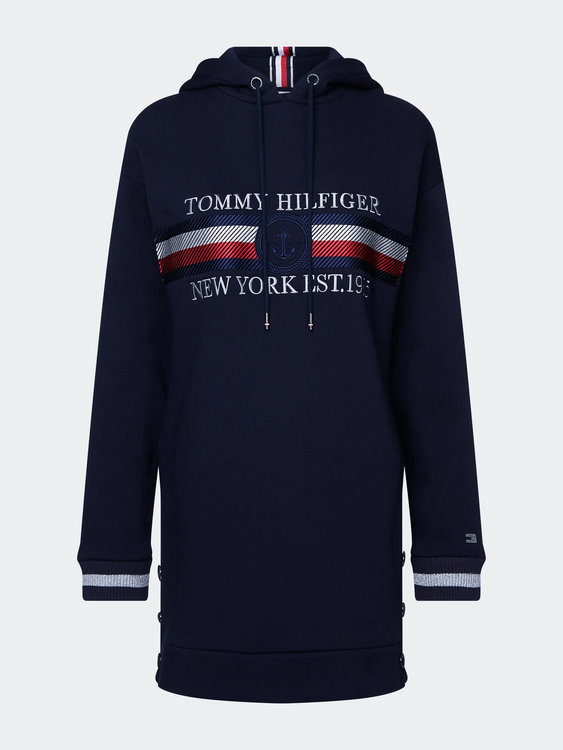 Luxusní TH Mikinové šaty, Navy barva, S, M