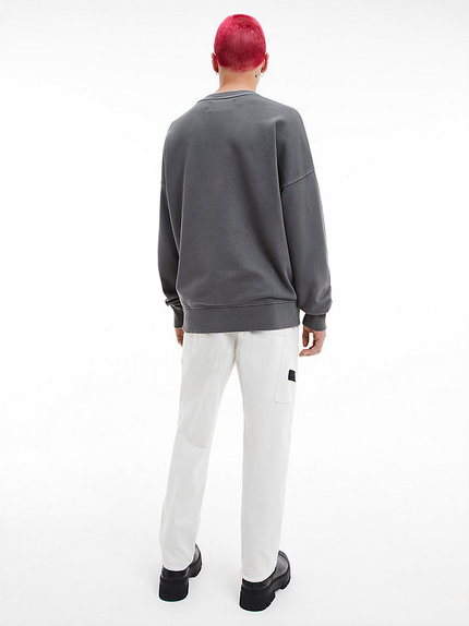 Módní Stripe washed mikina, Šedá barva, 2022