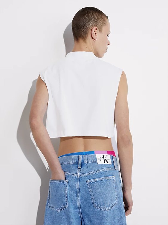 Slogan triko – Calvin Klein Jeans, Bílá barva Ženy