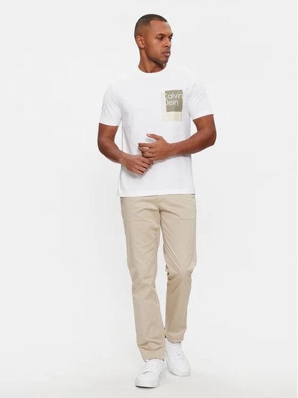 Módní Overlay Box triko, Bílá barva, 2024