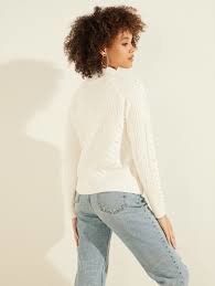 Luxusní Suede svetr, Krémová barva, XS, S, M, L