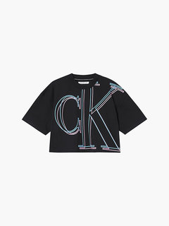 Illuminated crop triko Černá barva Ženy