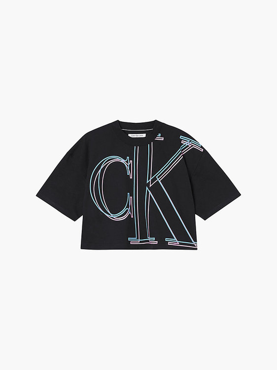 Illuminated crop triko Černá barva Ženy