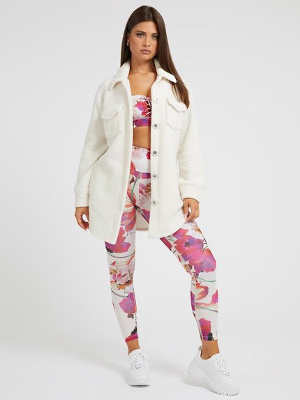 Módní Charla košilová bunda, Bílá barva, 2023