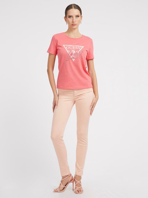 Módní Icon triko, Korálová červená, Růžová barva, 2023