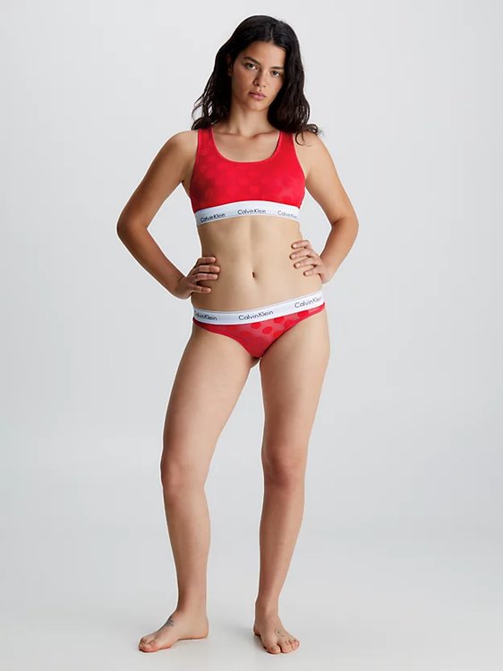 Modern Cotton Dot podprsenka Červená barva Ženy