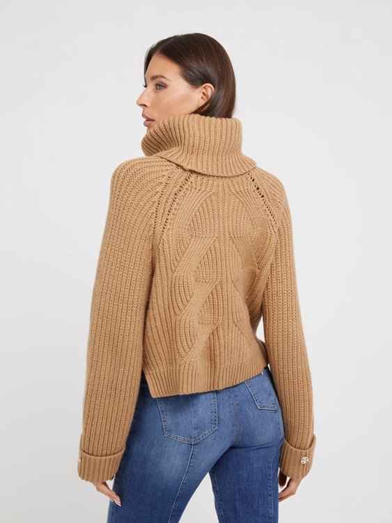 Lois svetr – GUESS, Hnědá barva Ženy