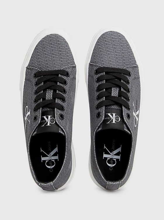 Módní Flatform tenisky, Černá, Šedá barva, 2024