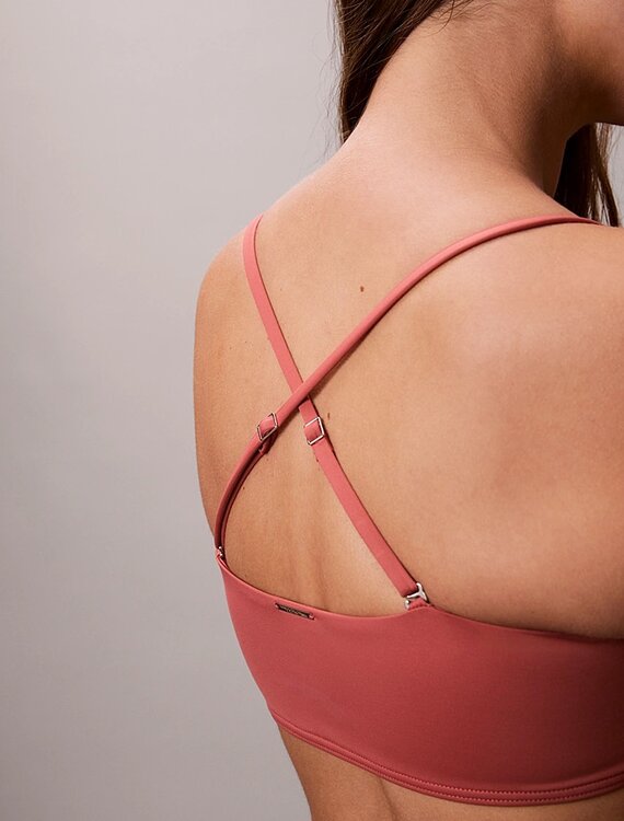 Calvin Klein Swimwear, Růžová barva CK Essentials plavky - horní díl