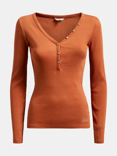 Guess – Top s dlouhým rukávem, Oranžová barva 1