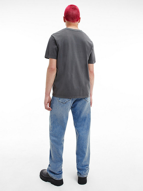 Módní Stripe washed tričko, Šedá barva, 2022