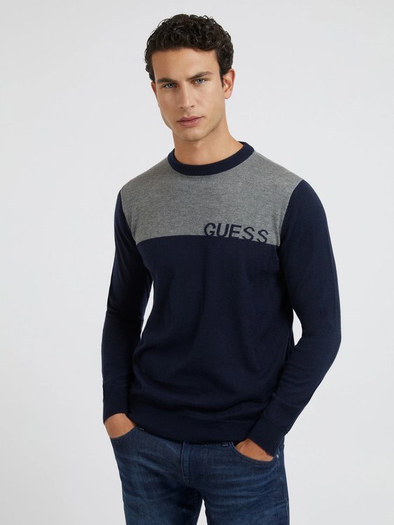 Guess – Perry svetr, Navy, Šedá barva
