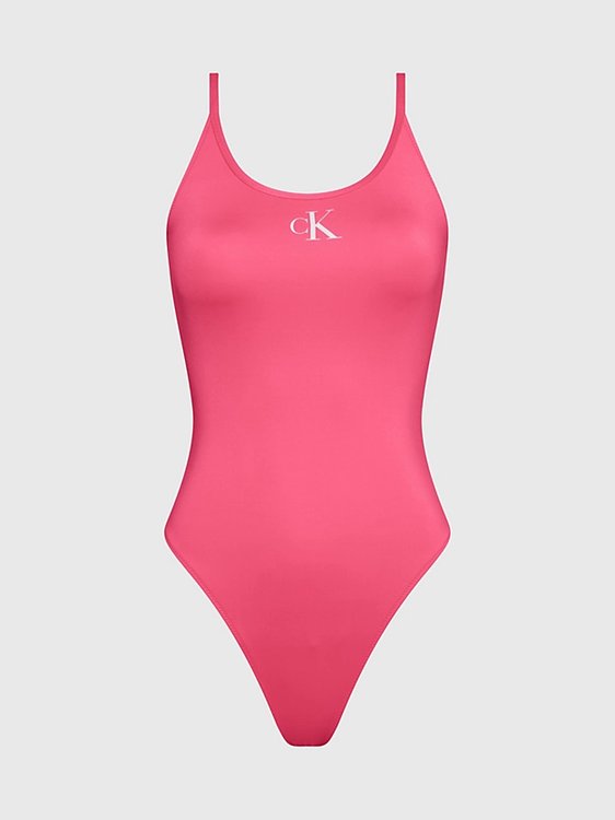 Calvin Klein Swimwear – CK Monogram plavky, Růžová barva