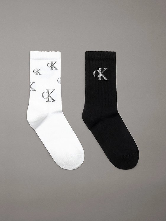 Calvin Klein Jeans – CK Women Runfree ponožky 2ks, Bílá, Černá barva