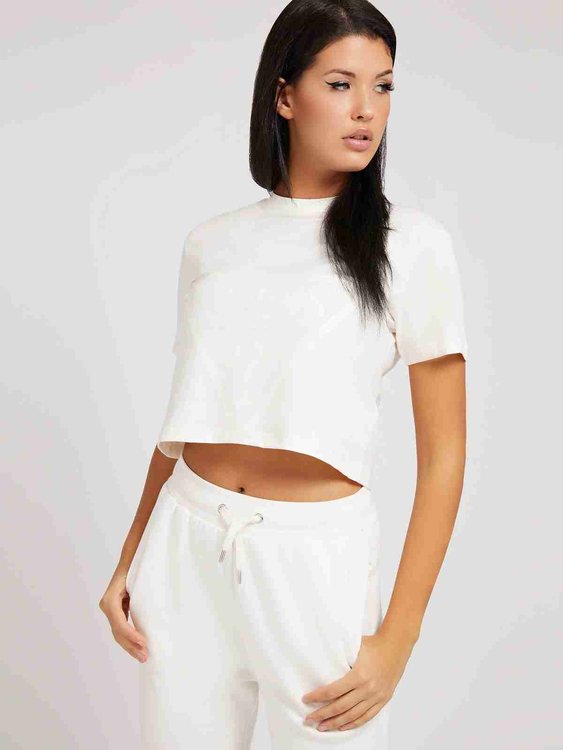 Luxusní Adele crop triko, Bílá barva, XS, S, M