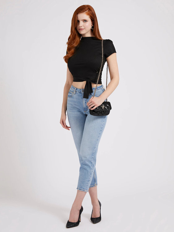 Módní Aura top, Černá barva, 2022