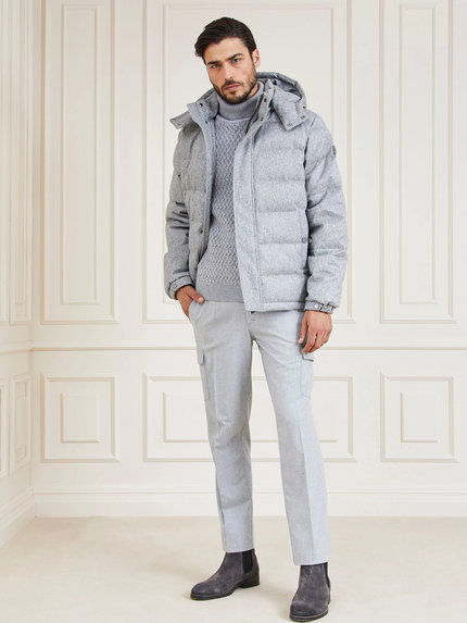 Real down bunda Šedá barva Muži