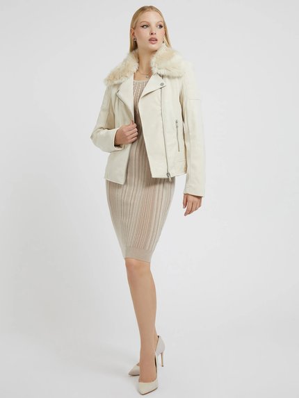 Módní Olivia bunda, Krémová barva, 2022