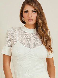 Luxusní Janet svetr, Bílá, Krémová barva, S, M