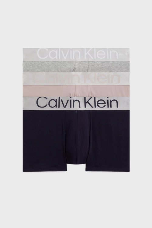 Calvin Klein Underwear – Reconsidered Steel Cotton boxery 3ks, Černá, Růžová, Šedá barva