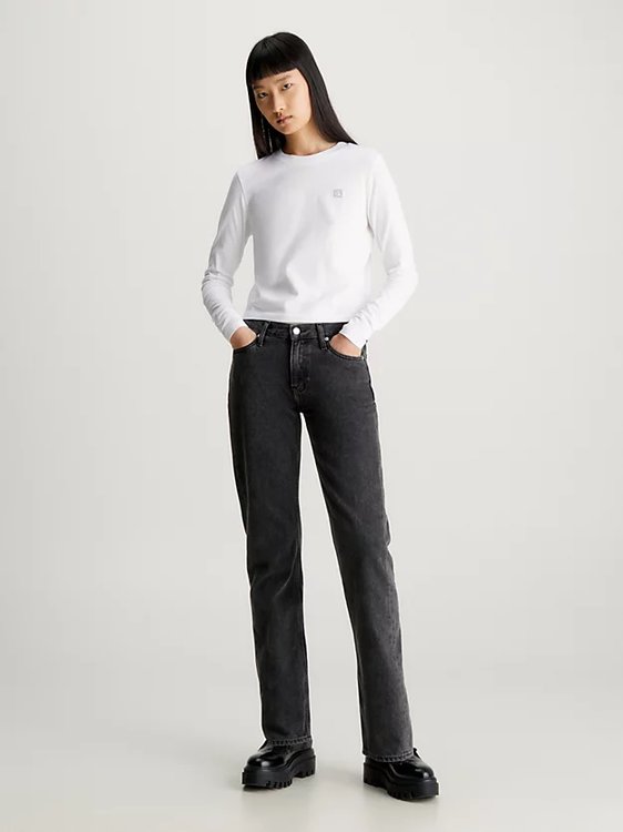 Módní Embro Badge triko, Bílá barva, 2024