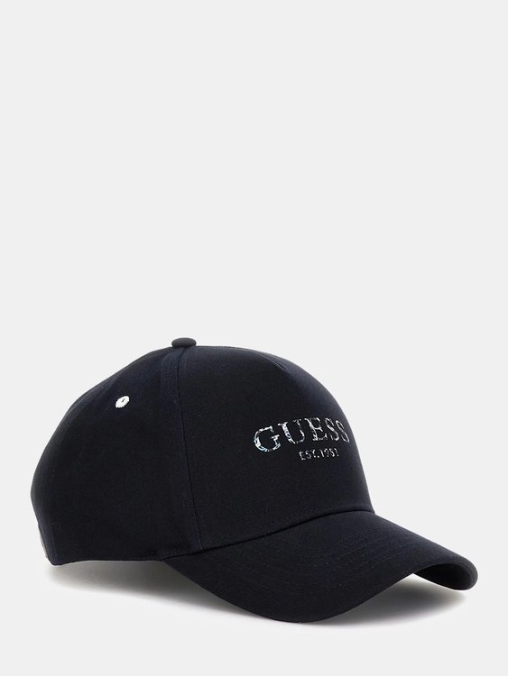 GUESS – Guess Logo Print kšiltovka, Modrá barva