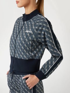 Luxusní Sarah 4G Logo mikina na zip, Modrá barva, XS, S, M